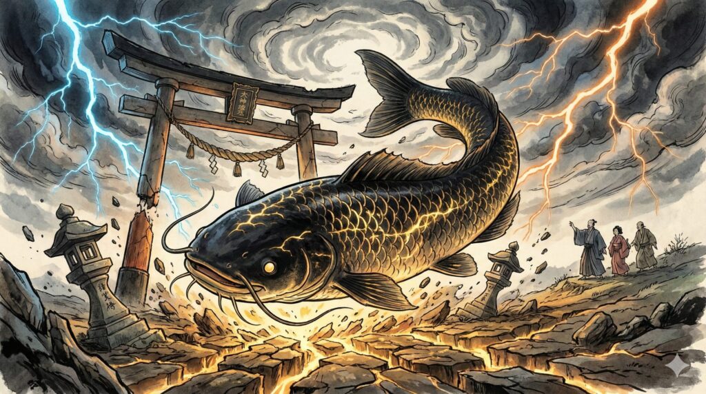 A modern reinterpretation of the Ōnamazu from Japanese folklore — transformed into an anime-style water spirit girl. A fusion of mythology and contemporary street aesthetic.