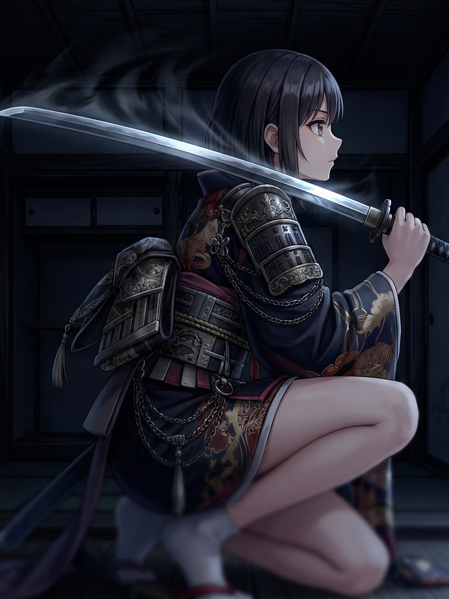 Modern reinterpretation of Ashiarai Yashiki as a yōtō (cursed blade) symbolizing invisible authority and forced domestic obligation in Japanese folklore