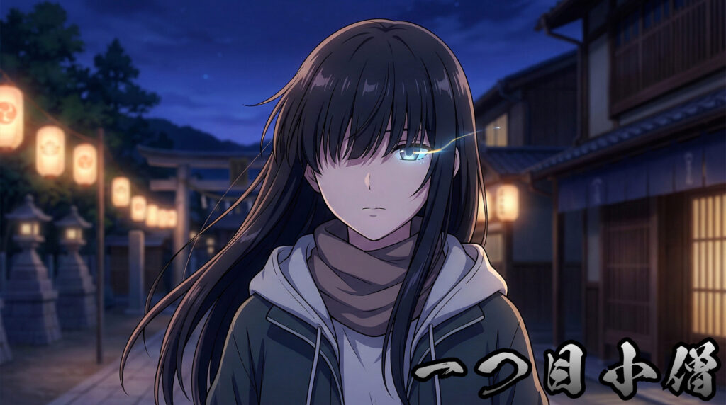 Anime-style beautiful girl inspired by Hitotsume Kozō