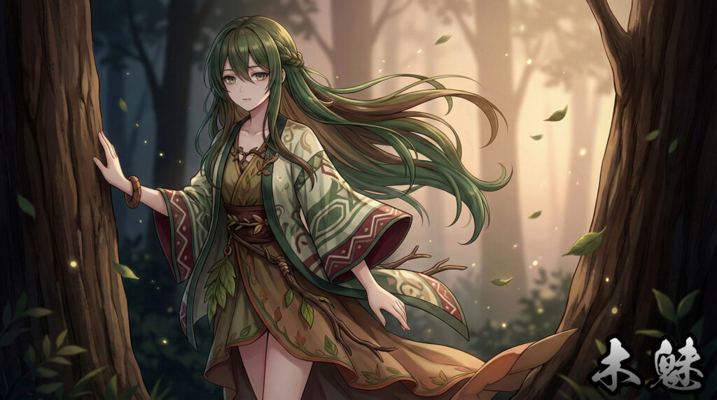 Komi | Phantom Tone Folklore Visual A modern reinterpretation inspired by Komi, portraying an indistinct presence within a dark forest, representing ecological memory, silent observation, and nature that remembers human intrusion.